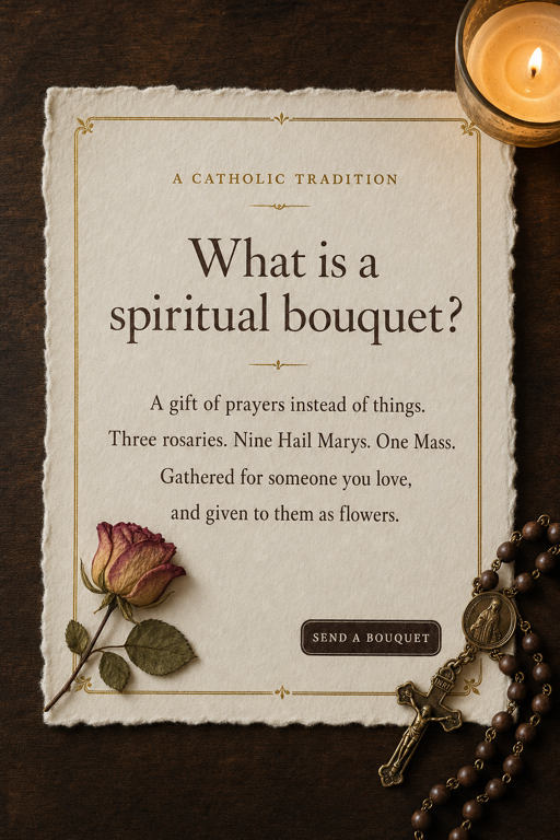 What Is a Spiritual Bouquet? — printable Catholic prayer card