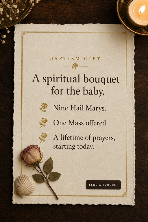 A Spiritual Bouquet for the Baby — printable Catholic prayer card