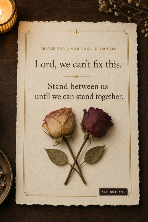 Prayer for a Marriage in Trouble — printable Catholic prayer card