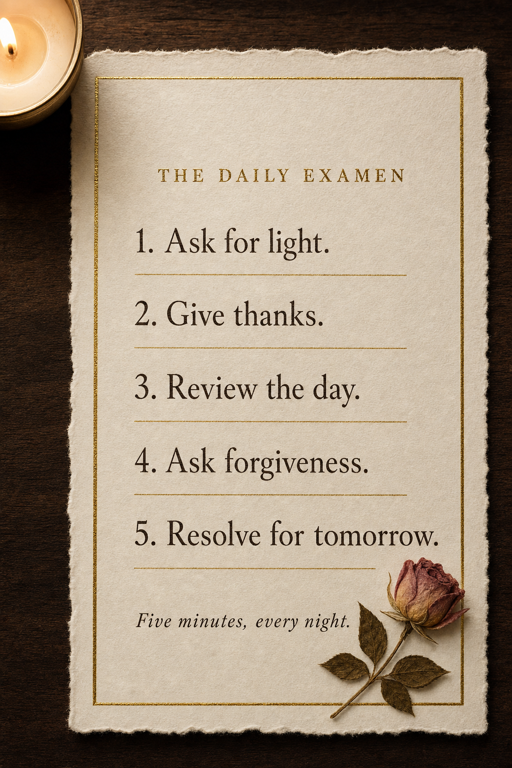 Daily Examen Prayer Card — printable Catholic prayer card
