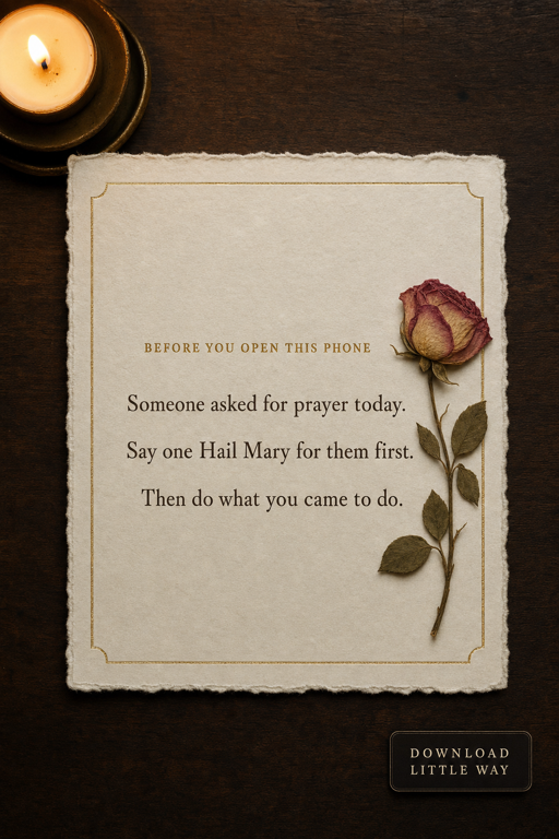 Before You Open This Phone — printable Catholic prayer card