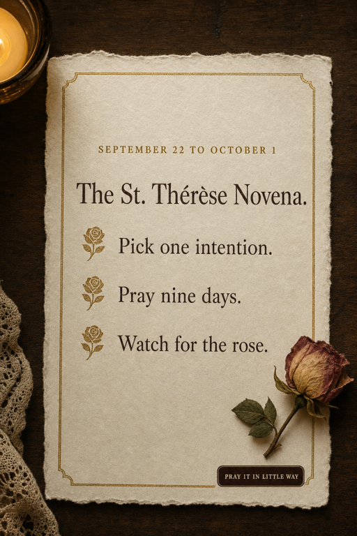 The St. Thérèse Novena, Sept 22 to Oct 1 — printable Catholic prayer card