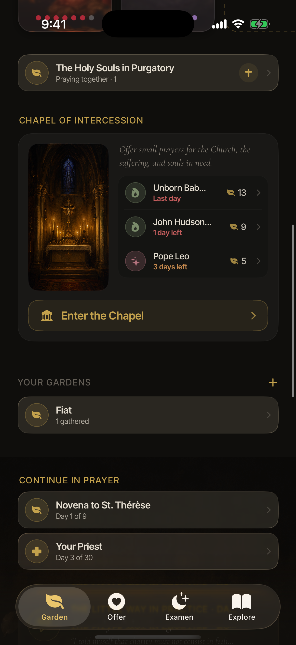 Chapel of Intercession — carry someone in prayer