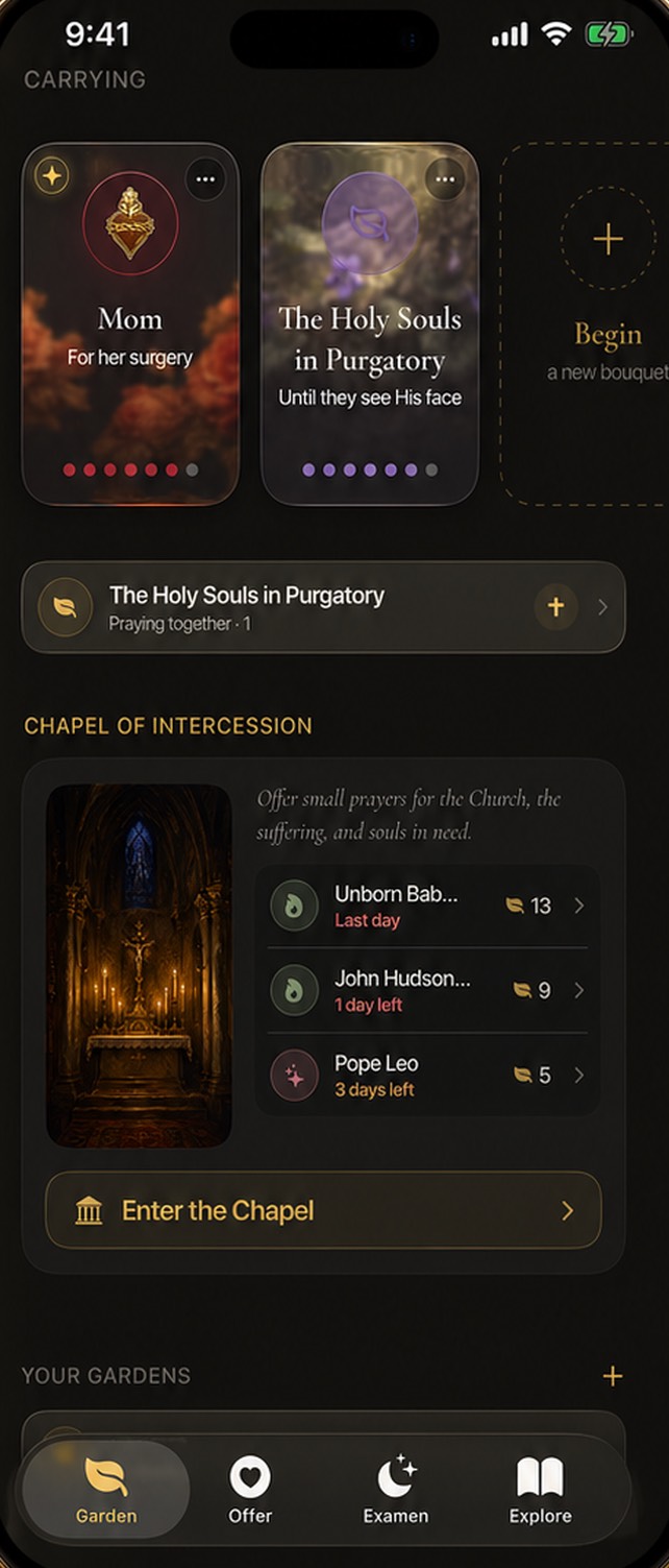 Carrying — bouquets for the people you love, your gardens, and the Chapel of Intercession